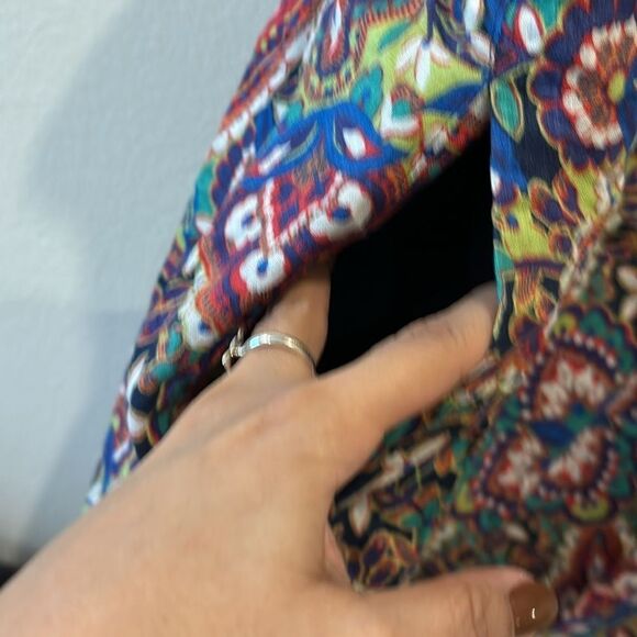 Lands End 100% Linen Colorful Pattern Sleeveless Pockets Dress Plus 26W​​​ - Picture 4 of 13